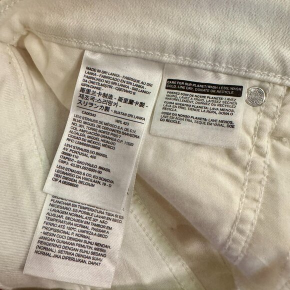 Levi’s High Rise Cutoff Denim Shorts Women’s Size 30 White Frayed Hem - Picture 9 of 10